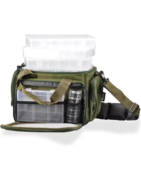 Borsa con tracolla e scatole Carpfishing