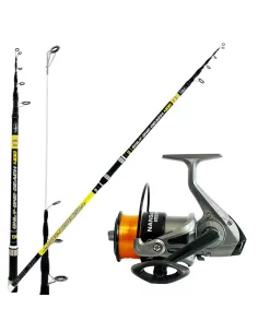 Combo Beach Ledgering Pesca in Mare dalla Spiaggia Mormore Canna Mulinello e Filo Kit da pesca Kolpo