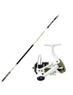 Combo Pesca Tremarella Canna in Carbonio e Mulinello 8 cusinetti Pesca Trote Lago Kit da pesca Kolpo