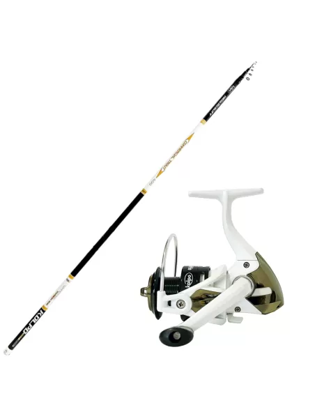 Combo Pesca Tremarella Canna in Carbonio e Mulinello 8 cusinetti Pesca Trote Lago Kit da pesca Kolpo