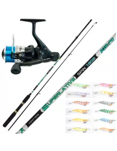 Kit Pesca Seppie da Riva e Barca Canna Mulinello Filo 12 Totanare Kit da pesca Kolpo