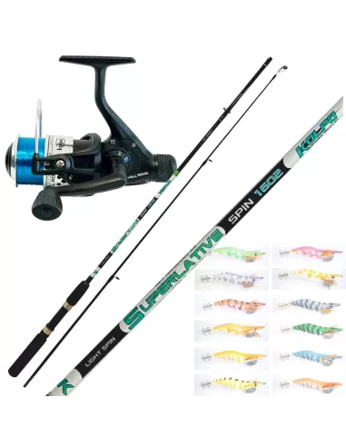 Kit Pesca Seppie da Riva e Barca Canna Mulinello Filo 12 Totanare Kit da pesca Kolpo