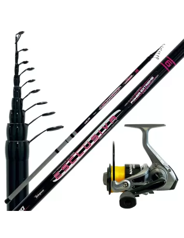 Kit Pesca Bolognese Canna 5 mt in Carbonio Mulinello Fa 3bb Kit da pesca Kolpo