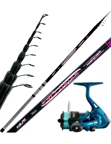 Kolpo kit Pesca Bolognese Offerta Canna 6 mt con Mulinello Kit da pesca Kolpo