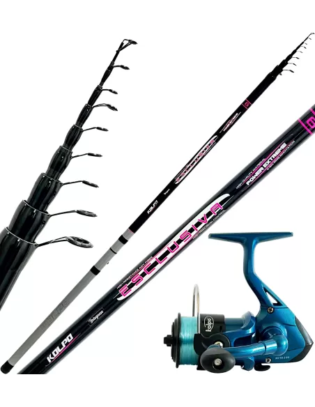 Kolpo kit Pesca Bolognese Offerta Canna 6 mt con Mulinello Kit da pesca Kolpo