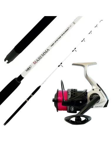 kolpo Kit Traina Costiera Canna 15/30 lbs Mulinello Potente con Filo Kit da pesca Kolpo