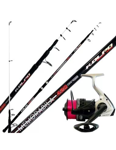 Kit Pesca Surfcasting Canna Kolpo Memorabila 200 gr 4.20 mt Mulinello Nanga 7000 Kit da pesca Kolpo