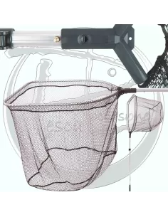 Landing net with telescopic button 