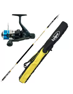 Combo Pesca Trota Lago Con Canna Mulinello Filo e Fodero Kit da pesca Kolpo