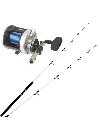Combo per la Pesca a Traina Canna Robusta Mulinello e Filo Kit da pesca Mistrall