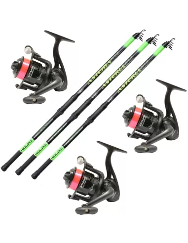 Combo Pesca Fondo Porto Scogliera Lago 3 Canne 3 Mulinelli Kit da pesca Kolpo