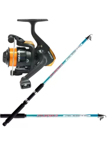 Kit Start Mare e Acqua Dolce Canna da Pesca Mulinello e Filo Kit da pesca Zun Zun