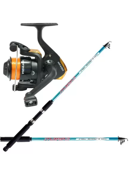 Kit Start Mare e Acqua Dolce Canna da Pesca Mulinello e Filo Kit da pesca Zun Zun