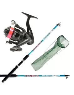 Combo Pesca Start con Canna Mulinello Filo e Retino Kit da pesca Zun Zun