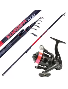 Combo Pesca Bolognese Canna CarbonioAnelli Sic Mulinello e Filo Kit da pesca Sele