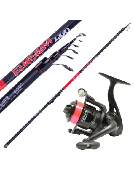 Combo Pesca Bolognese Canna CarbonioAnelli Sic Mulinello e Filo Kit da pesca Sele