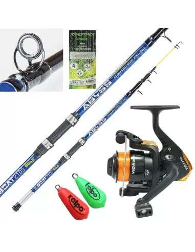 Kit Pesca Fondo con Canna Mulinello Filo Ami Legati e Piombi Kit da pesca Kolpo