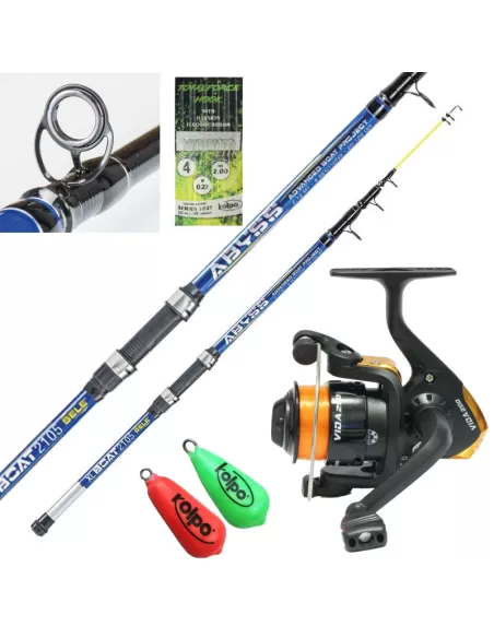 Kit Pesca Fondo con Canna Mulinello Filo Ami Legati e Piombi Kit da pesca Kolpo