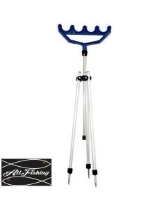 Tripode alluminio con poggia canne 4 posti Accessori da pesca All Fishing