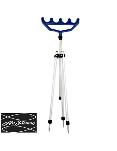 Tripode alluminio con poggia canne 4 posti Accessori da pesca All Fishing