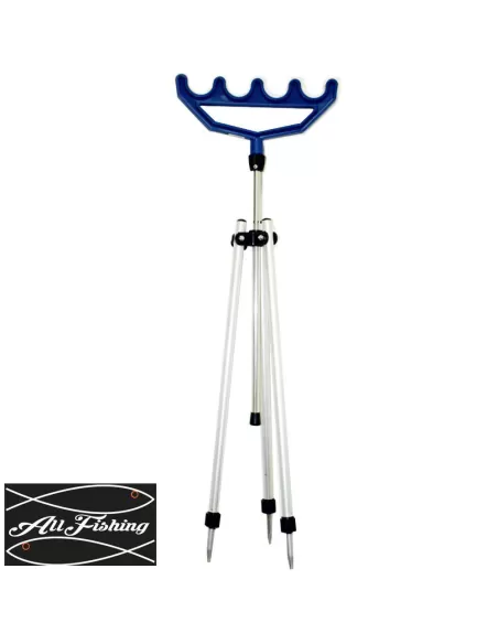 Tripode alluminio con poggia canne 4 posti Accessori da pesca All Fishing