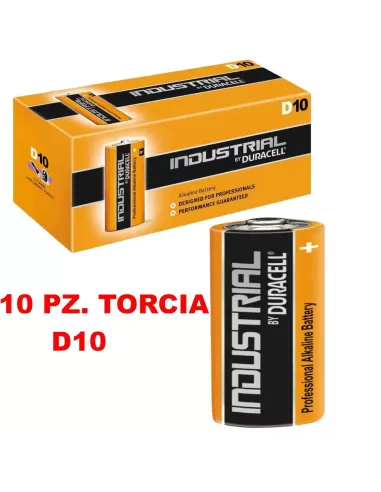 10 Batterie Duracell Industrial Procell Pile Alcaline Torcia D Batterie Duracell