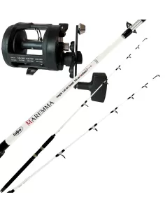Combo Traina Costiera con Canna e Mulinello Rotante Kit da pesca All Fishing