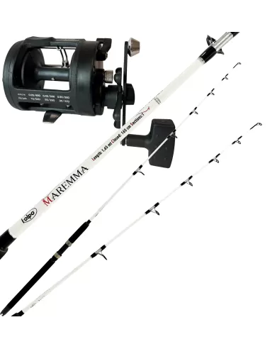 Combo Traina Costiera con Canna e Mulinello Rotante Kit da pesca All Fishing
