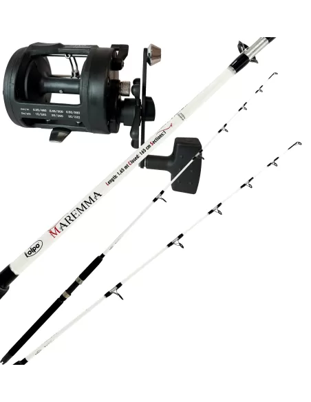 Combo Traina Costiera con Canna e Mulinello Rotante Kit da pesca All Fishing