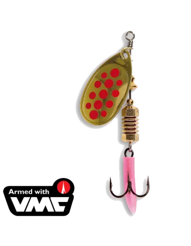 Cucchiaini Rotante Da Spinning Paletta Oro Punti Rossi Esche Artificiali Take