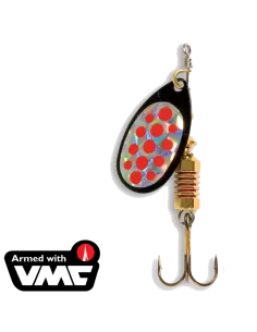 Rotary Spinning Holographic Black Red Dots Scoop Spoon 