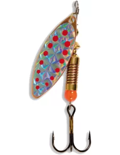 Cucchiaino Rotante Da Spinning Paletta Allungata Bronzata Punti Rossi Olografico Esche Artificiali Take