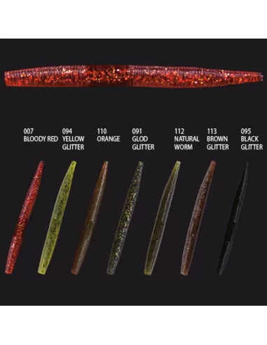 Nomura Gomma Da Spinning Super Soft Sensi Worm Con Glitter 11.5 Centimetri Esche Artificiali Nomura