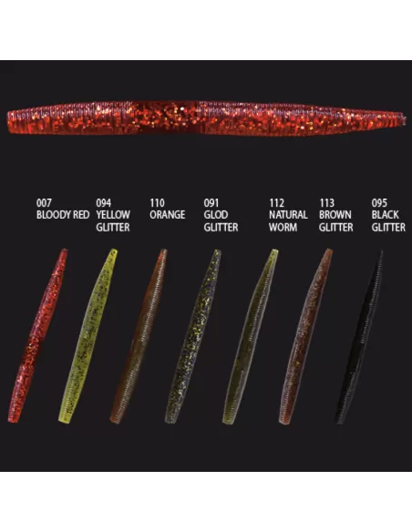 Nomura Gomma Da Spinning Super Soft Sensi Worm Con Glitter 11.5 Centimetri Esche Artificiali Nomura