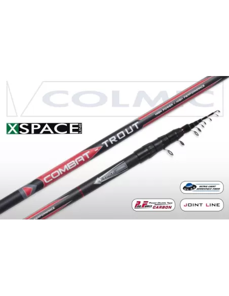 Colmic Canna in CarbonioCombat Trout Trota Torrente Teleregolabile Canne da pesca Colmic