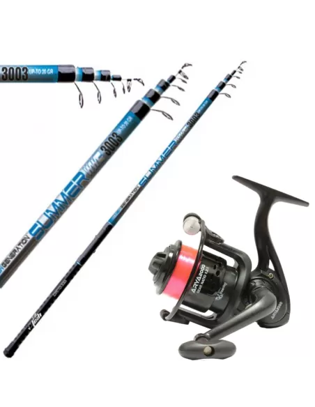 Combo Canna Da Pesca Bolognese Summer 3 m in kit Con Mulinello Kit da pesca Kolpo