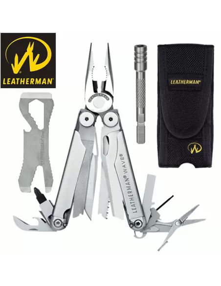 Leatherman Wave + Croc Con Fodero Cordura Pinza multiuso Pressionale + Croc Coltelleria Leatherman