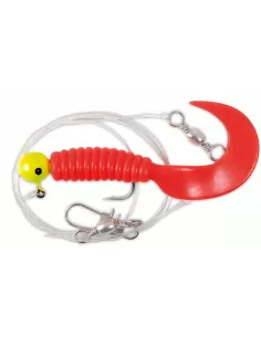 Montatura Pronta Spinning Con Falcetto e Testa Piombata Rosso Esche Artificiali Lineaeffe