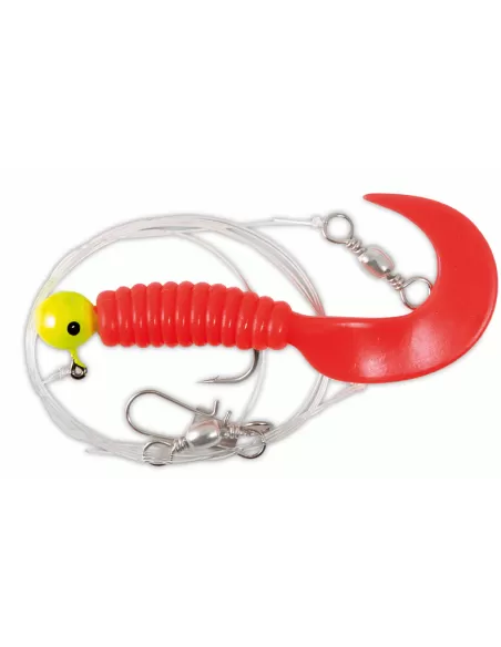 Montatura Pronta Spinning Con Falcetto e Testa Piombata Rosso Esche Artificiali Lineaeffe