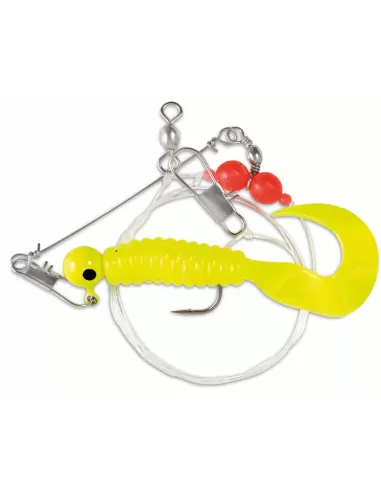 Montatura Pronta Spinning Con Falcetto Giallo e Testa Piombata Con Bracciolo  Esche Artificiali Lineaeffe