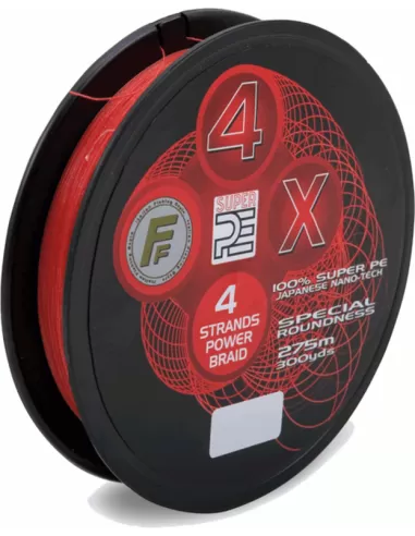 Trecciato Rosso fluo 275 Mt. 4 Capi Fili da pesca Fishing Ferrari