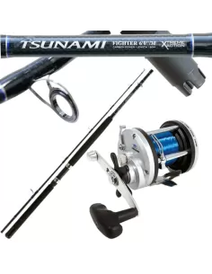 Kit Trabucco Canna Tsunami Fighter e Mulinello jd Trolling Kit da pesca Trabucco