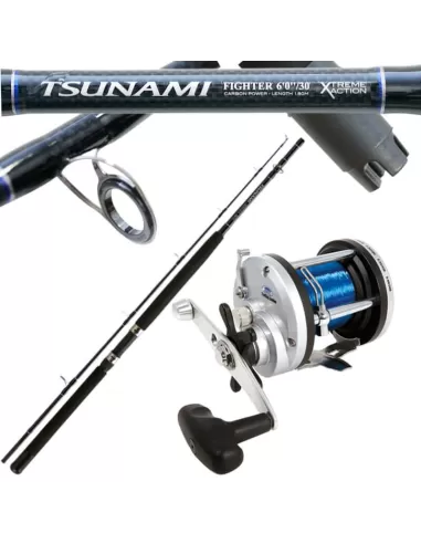 Kit Trabucco Canna Tsunami Fighter e Mulinello jd Trolling Kit da pesca Trabucco