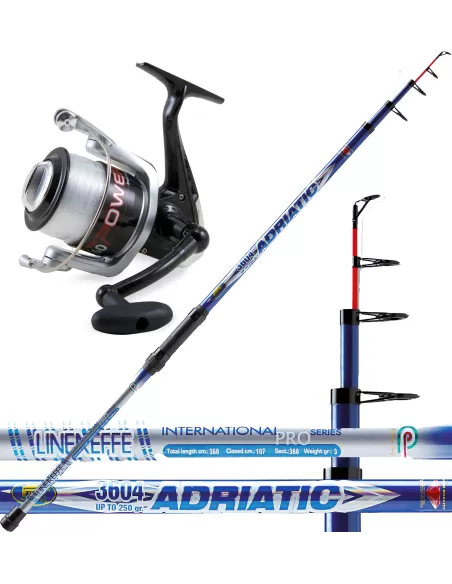 Kit Pesca Surf Casting Fondo Adriatic + Vigor Power + Filo Kit da pesca Lineaeffe