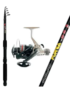 Kolpo Kit Pesca Travel Bolognese Spinning Fondo Canna e Mulinello Kolpo Kit da pesca Kolpo