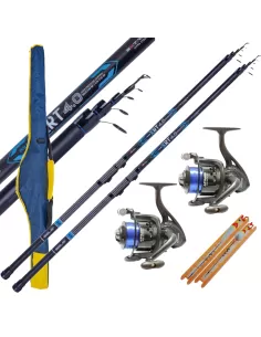 Super Kit Bolognese Combo Canne Mulinelli Fodero Porta Canne Lenze Pronte Kit da pesca Sele