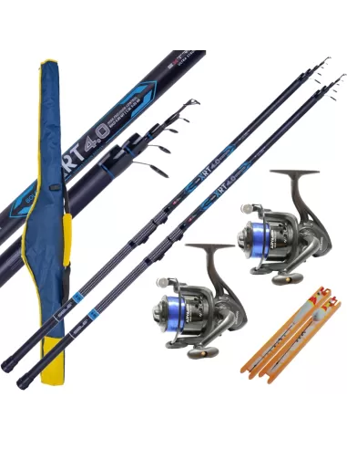 Super Kit Bolognese Combo Canne Mulinelli Fodero Porta Canne Lenze Pronte Kit da pesca Sele