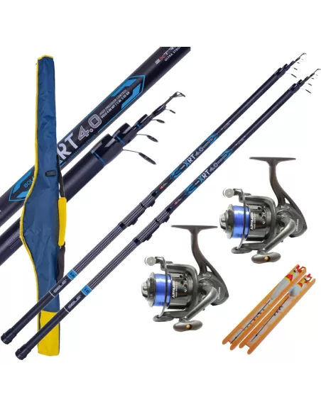 Super Kit Bolognese Combo Canne Mulinelli Fodero Porta Canne Lenze Pronte Kit da pesca Sele