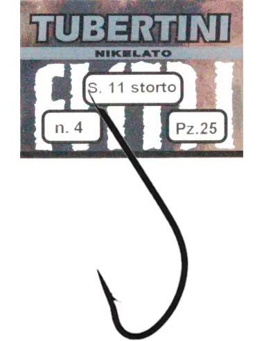 Tubertini Ami Serie 11 Storto Amo Nikelato Ami da pesca Tubertini