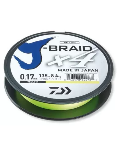Daiwa Trecciato J Braid X4 135 mt Fili da pesca Daiwa